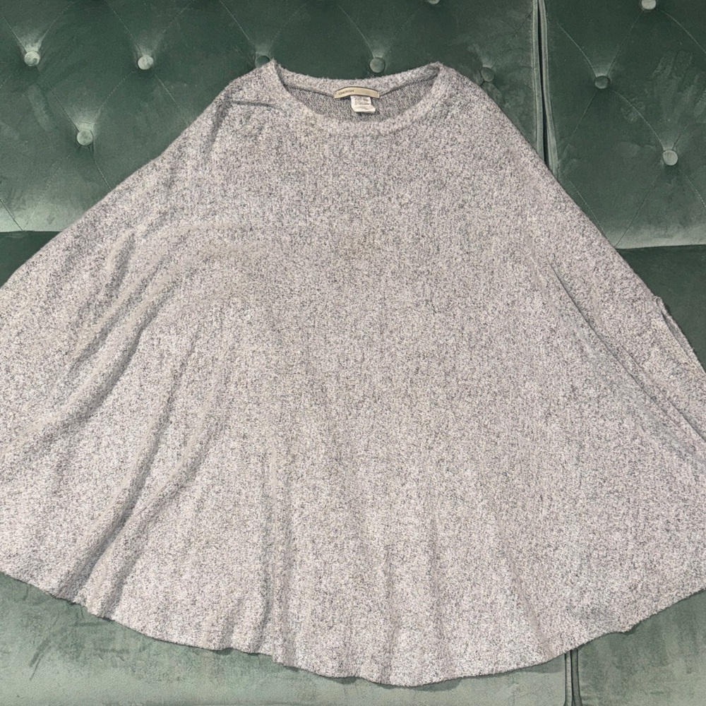 Cherish Gray Poncho Sweater
